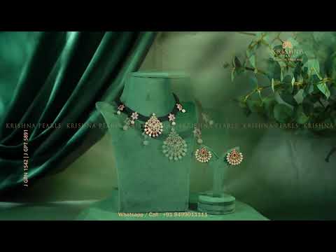 Timeless Elegance: 22K Gold Pearl Pendant on Black Thread Necklace | Krishna Pearls