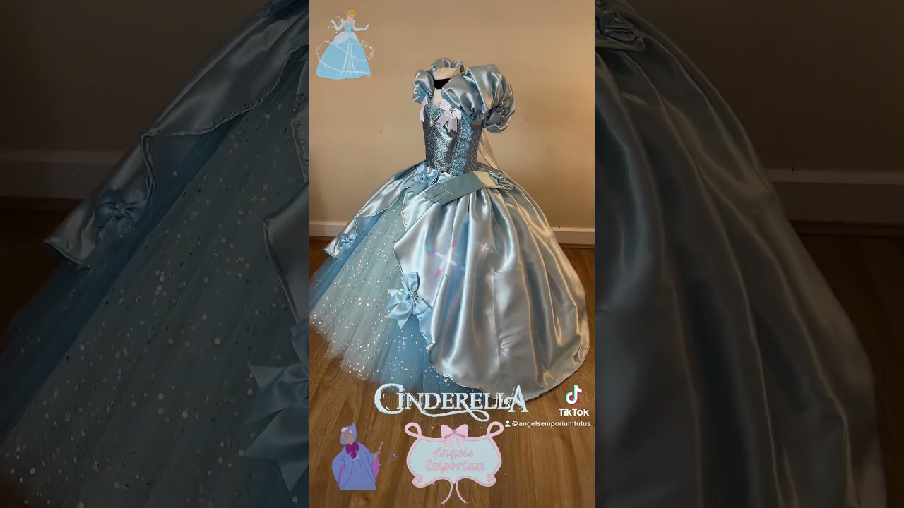 💙🫶 Princess Cinderella Inspired Blue Satin Tutu Dress Ball Gown 💙🫶 #birthday #disney #etsy #tutu