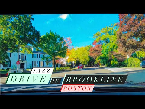 Drive in Boston suburb | Brookline |  Soothing |  Jazz drive | 4k 60 fps | Kyte rental | Relaxing