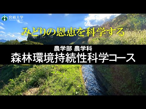 【みどりの恩恵を科学する】宮崎大学農学部｜農学科・森林環境持続性科学コース