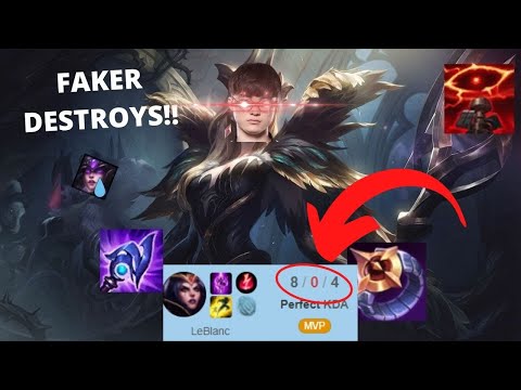 FAKER DESTROYS HIS GAME INSANELY!! - SKT T1 Faker LeBlanc Mid vs Syndra | Patch 11.16