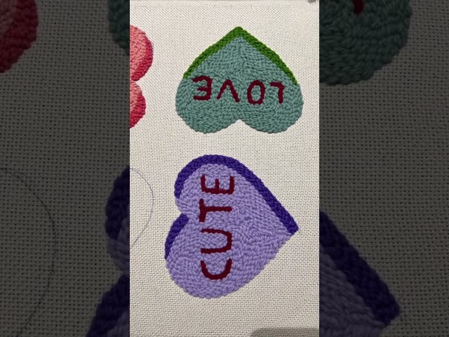 Vídeo relacionado con INFUNLY Kit de bordado de aguja de perforación de flores de corazón de 8.7 pulgadas, kit de bordado para adultos, juego de punto de aguja de San Valentín, kit de costura de agujas románticas con