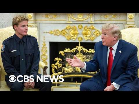 Watch: Trump meets with hero lifeguard, takes questions on Iran, USS Lincoln and more