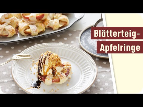 Blätterteig Apfelringe mit Vanilleeis | Comfort Food