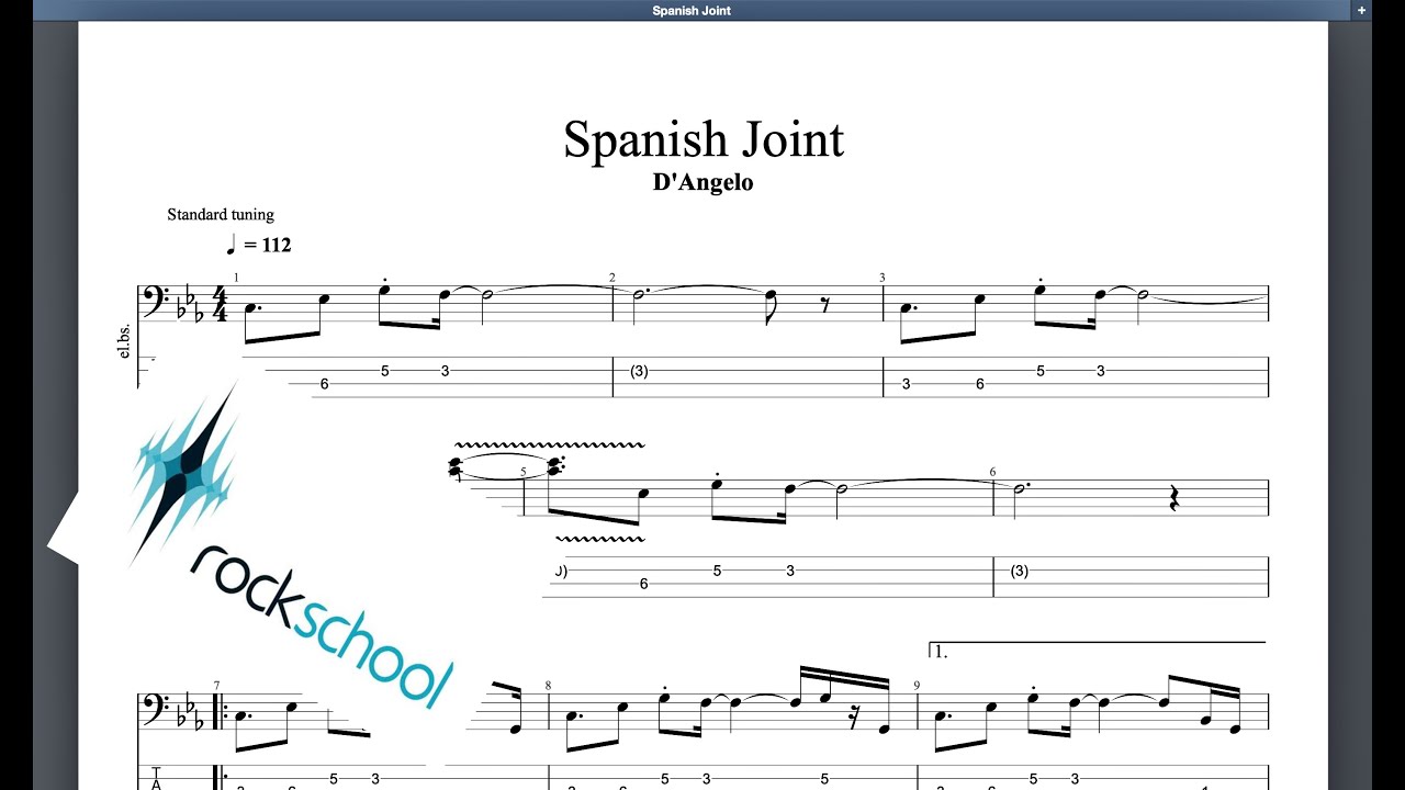 Spanish Joint (With Vocals) Rockschool Grade 7 Bass