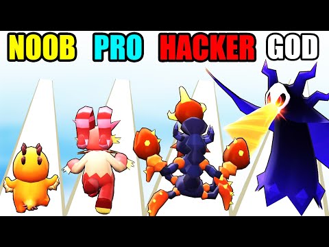 NOOB vs PRO vs HACKER vs GOD in Pocket Monsters Rush (New update)