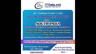Get Targeted Customers by Approaching 4.87 Lac Companies / Industries from South India