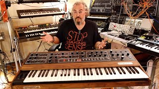 Video thumbnail for SEQUENTIAL Prophet-5 Rev.4 review with (Korg Drumlogue, KR-55 and loads of FX Pedals by Knobs & Switches