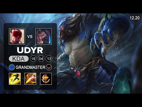Udyr vs Lee Sin Jungle - EUW Grandmaster - Patch 12.20 Season 12