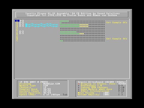 Inertia Player v1.22 - Gravis Ultrasound - "If You Want a Party" by Impresion - DOS 6.22