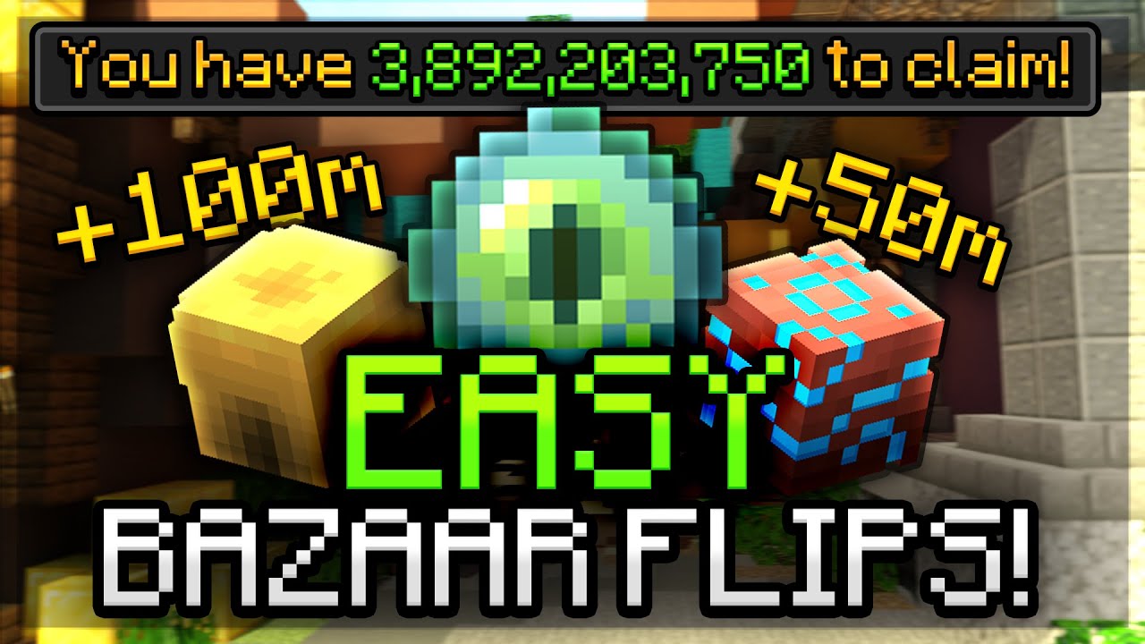 3 EASY BAZAAR FLIPS Money Making Method - Hypixel Skyblock Guide
