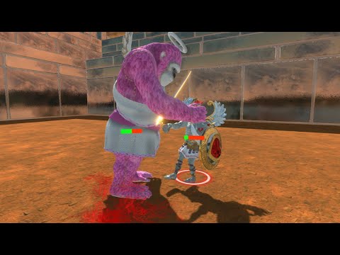 Troops Achilles Eros VS  Troops Goro The Giant - Animal Revolt Battle Simulator