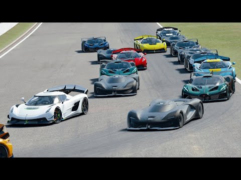 Bugatti Bolide vs SRT Tomahawk Vision GT vs Koenigsegg Jesko at Spa