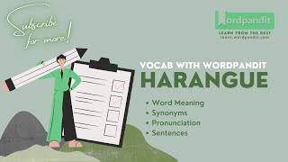 Harangue Meaning | Synonyms | Sentence | Pronunciation | Easy Trick || Vocab with Wordpandit