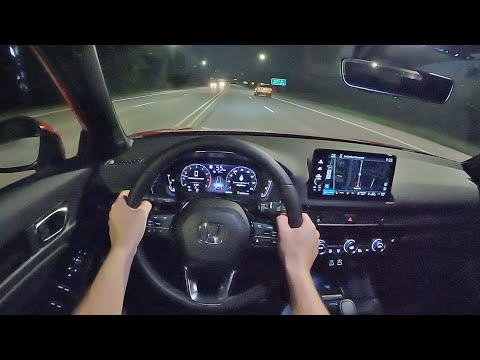 2022 Honda Civic Hatchback Sport Touring - POV Night Drive (Binaural Audio)