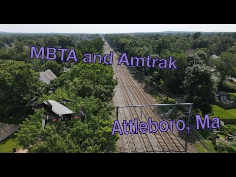 MBTA and Amtrak in Attleboro ft.  Drone footage