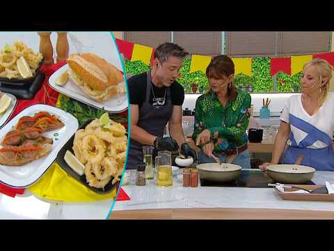 TAPAS DE CHORIZO A LA SIDRA Y BOCADILLOS DE CALAMAR: Rodrigo Cascón y la ayuda de Teresa Calandra