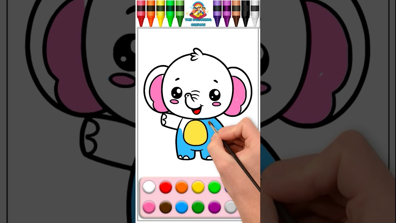 Cute Elephant Coloring Page | #thecoloringcrews #coloringpage #coloringmagic #kidsart  #childrensart