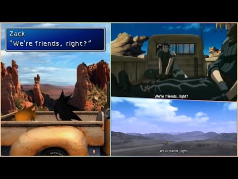 Zack and Cloud on the truck to Midgar scene - Comparison from FF7, Last Order & Crisis Core