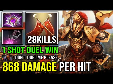 WTF +868 Damage Per Hit 1 Shot Instant Duel Win with Khanda Nullifier Legion Commander Dota 2