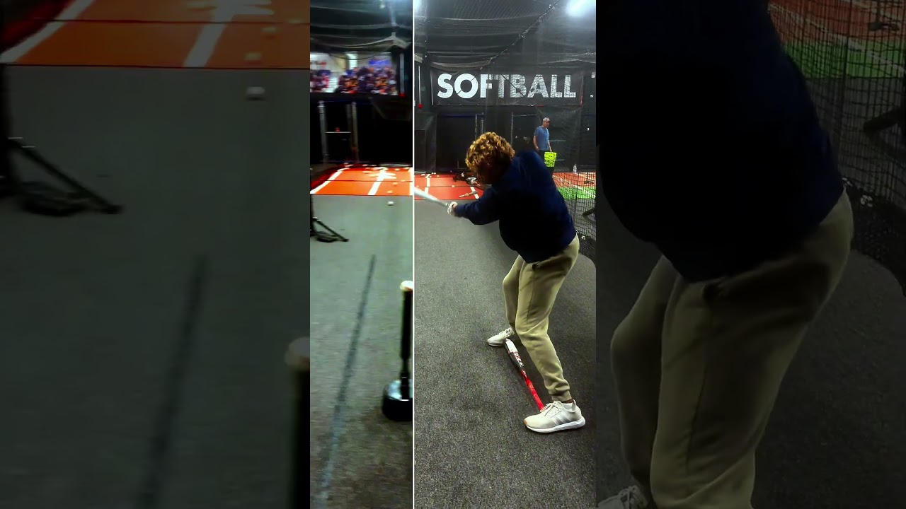 Jaden Working Bat Between the Feet Drill Forcing Him to Side Bend and Create Better Bat Path