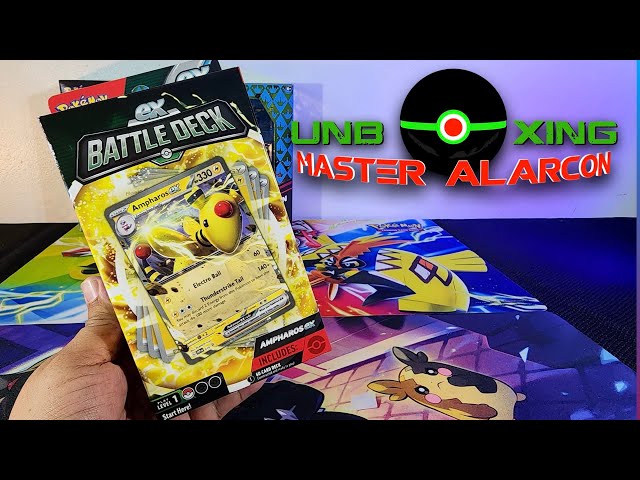 Vídeo relacionado con Pokémon baraja Combate ex de Ampharos ex y Lote de 2 Paquetes de Mejora de JCC Pokémon (baraja de 60 Cartas Lista para Jugar)