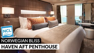 Norwegian Bliss | Haven Aft-Facing Penthouse with Balcony Tour &amp; Review 4K | Category HC