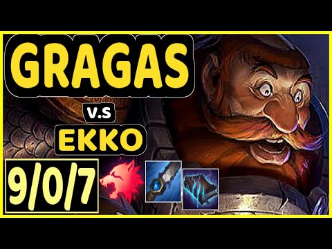ONFLEEK (GRAGAS) vs EKKO - 9/0/7 KDA JUNGLE CHALLENGER GAMEPLAY - KR