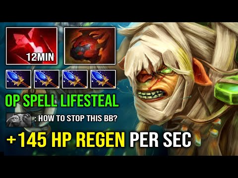 WTF 12Min Bloodstone Bristleback +145 HP Regen Per Sec 100% Unkillable Hero Dota 2