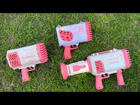 Three Mega Bazooka Bubble Guns - 60 Holes VS 76 Holes VS 69 Holes Unbox and Demo 2022