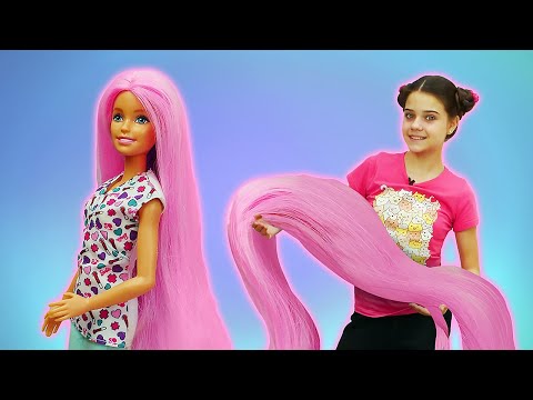 Кукла Барби хочет новую прическу - красит и наращивает волосы! Видео про игры в Салон красоты!