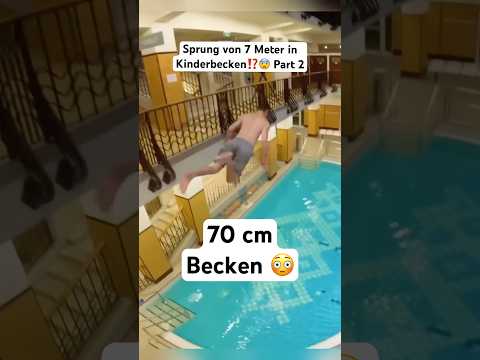 Jumping from 7 meters⁉️ into a children's pool😨 Part 2 #jump #freerunningschlappen #dwayne