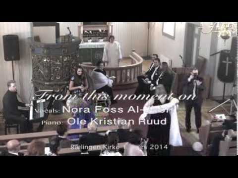 Nora Foss Al-Jabri singing "From this moment on", wedding.