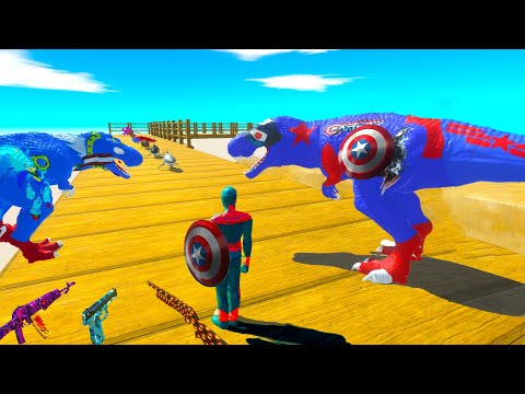 FPS AVATAR & CAPTAIN AMERICA T-REX vs SONIC JURASSIC WORLD 2 TOURNAMENT - ARBS