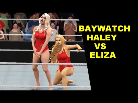 WWE 2K17 Haley vs Eliza - Baywatch Match