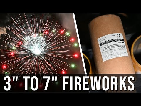 Lighting BEAUTIFUL 3" 4" 5" 6" 7" firework display shells by hand