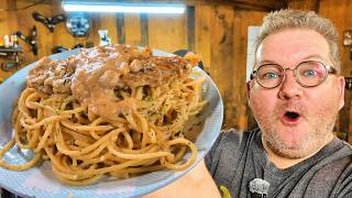 Creamy Garlic Pasta On The Wood Stove | Cast Iron Newfoundland Cookin