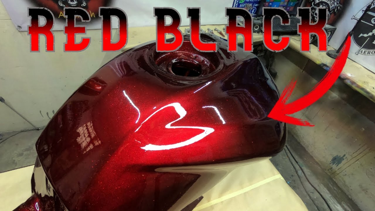 pinta así tu moto (red black) paso a paso ... #candy #redblack #custom #pintura #pinturaautomotriz