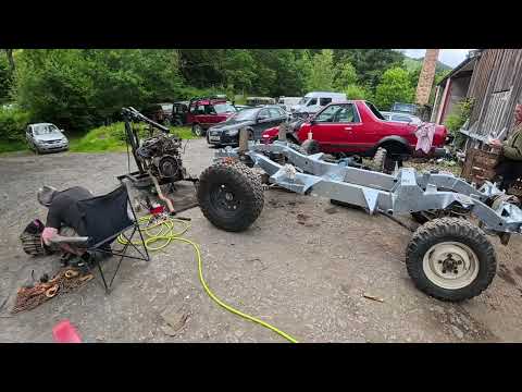Defender 90 Galvanised Chassis Swap Timelapse