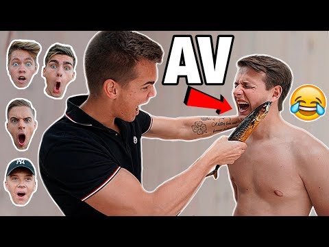 HVAD VIL DU HELST I HOLD MED GUTTERNE!  KLASKET EN FISK I HOVEDET ELLER OST OP I NÆSEN??