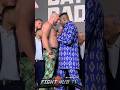 Tyson Fury STEPS to Francis Ngannou in face off at press conference!