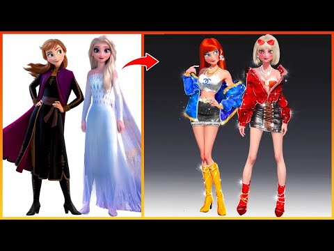 Elsa Anna Frozen GLOW UP Into Bad Girl - Disney Princesses Transformation