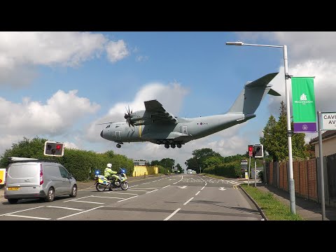 Police roadblock for Airbus A400M landing (the sequel)