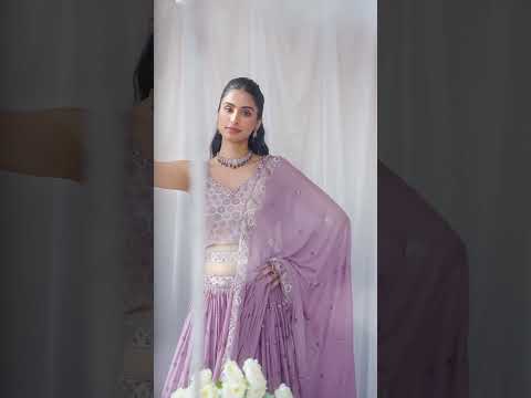 Lavender Georgette Sequin embroidery Semi-Stitched Lehenga choli & Dupatta