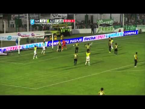 El Verde lo tuvo en el final. Sarmiento 2 - Aldosivi 2. Fecha 3. Primera División 2015. FPT.