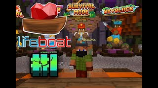 Minecraft LIFEBOAT Server;  Day 1.