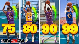 The BEST JUMPSHOTS for EVERY 3 POINT RATING and HEIGHT for SEASON 2 on NBA 2K24