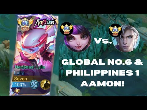 GLOBAL LYLIA VS. GLOBAL 6 & PH 1 AAMON! IN MYTHICAL IMMORTAL! | WHO WILL WIN? | NEOBEAST LYLIA 2025