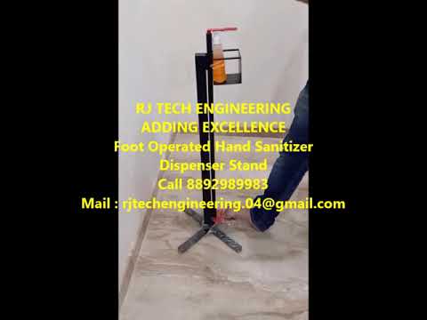 Black Yellow Foot Operated Sanitizer Dispenser Stand