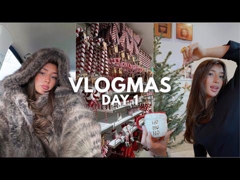 vlogmas day 1❄️✨🕯️christmas shopping, decorating room, m&s haul,
